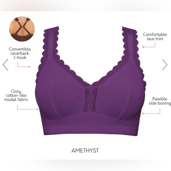 DALIS WIRE FREE BRALETTE - AMETHYST 36D, never worn - Picture 5 of 5